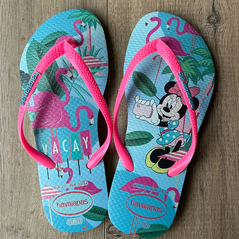 NWOT - Havaianas Kids Slim Minnie Flip Flops